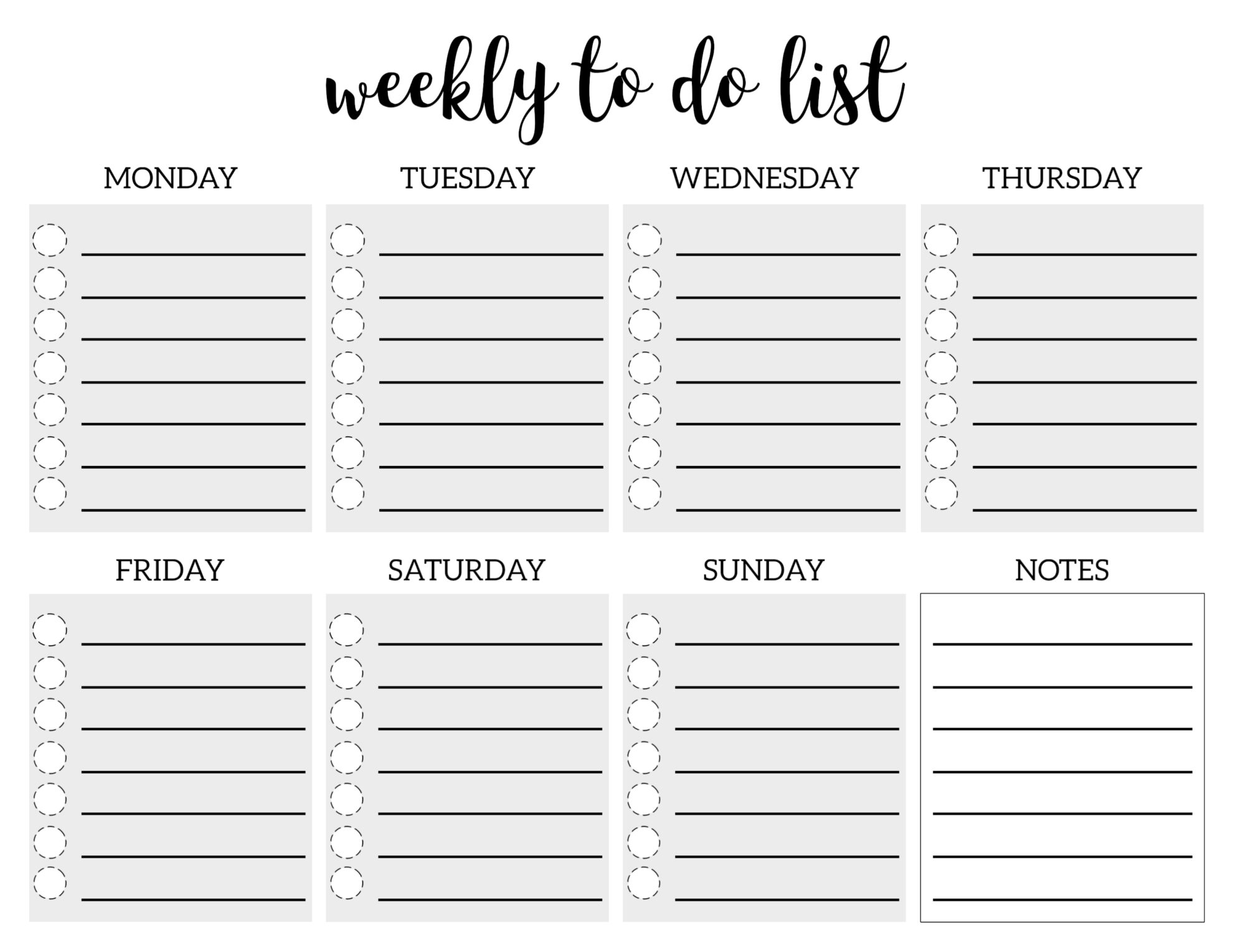To Do List Format Printable