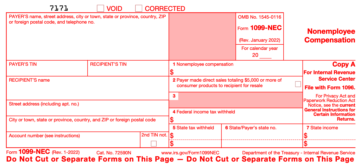 10-99 Form Printable