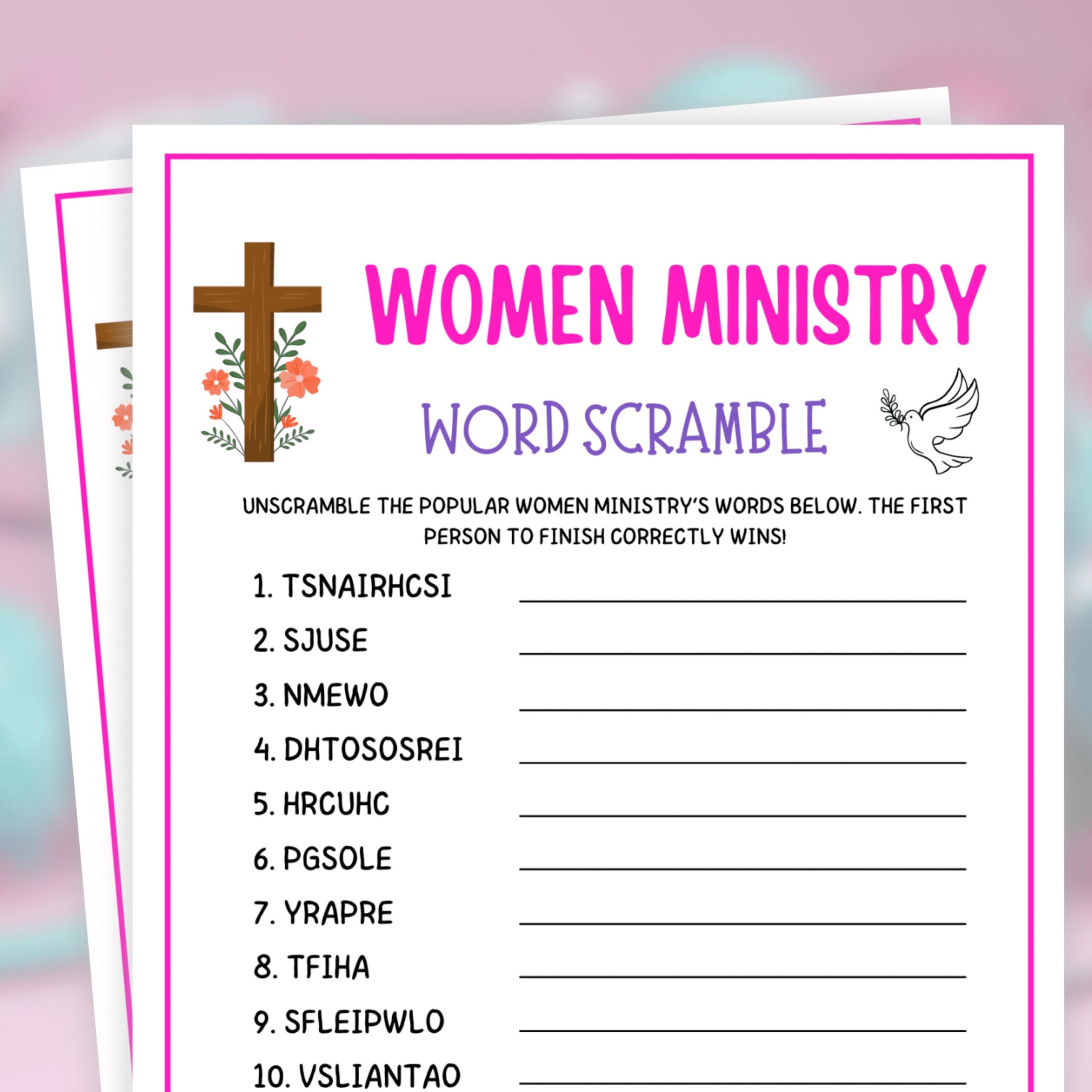 Women Ministry Games Word Scramble Bible Games Women s Ministry Party Games Women Retreat Party Games Church Games Womens Guild Games Etsy