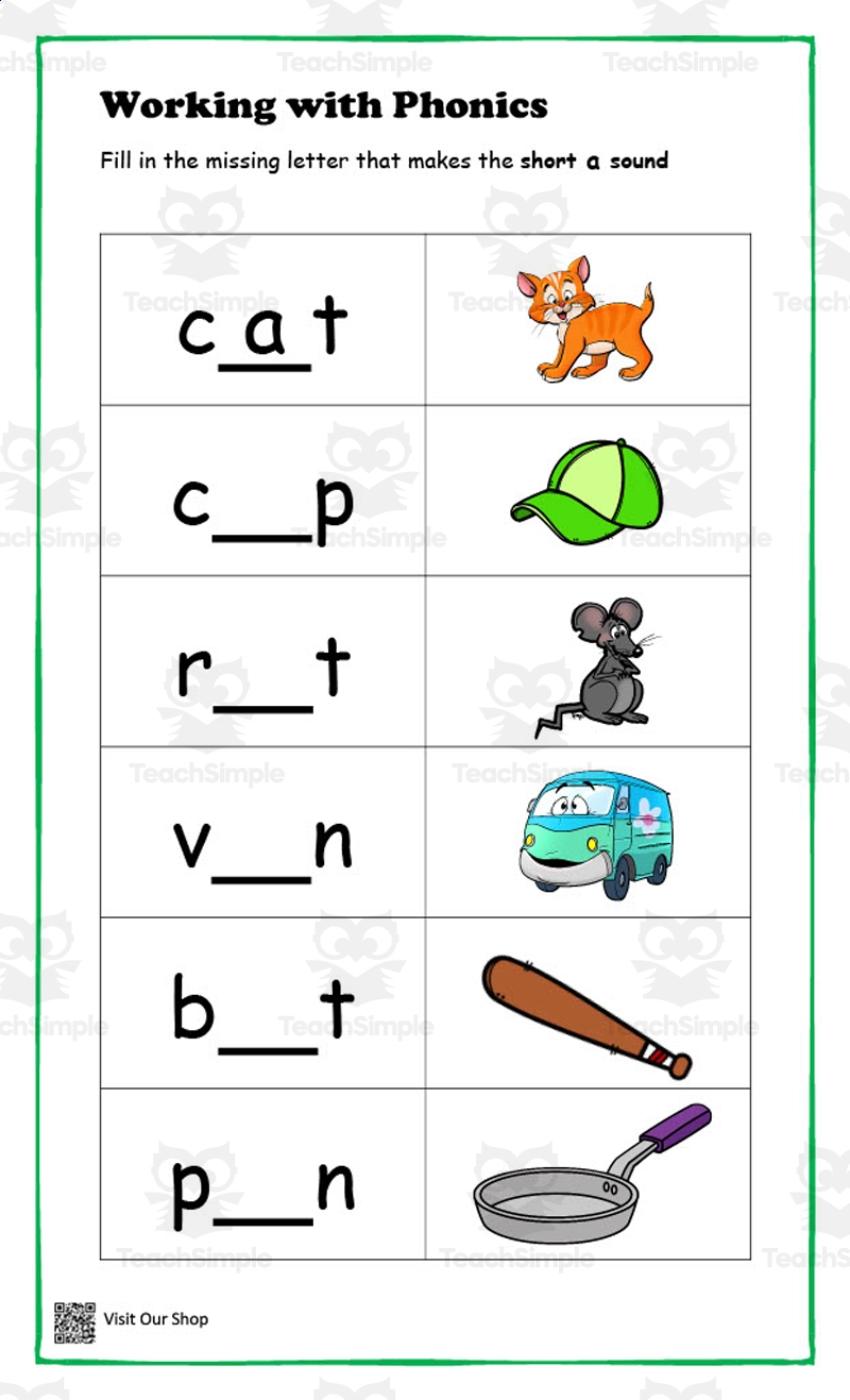 Printable Phonics Worksheets