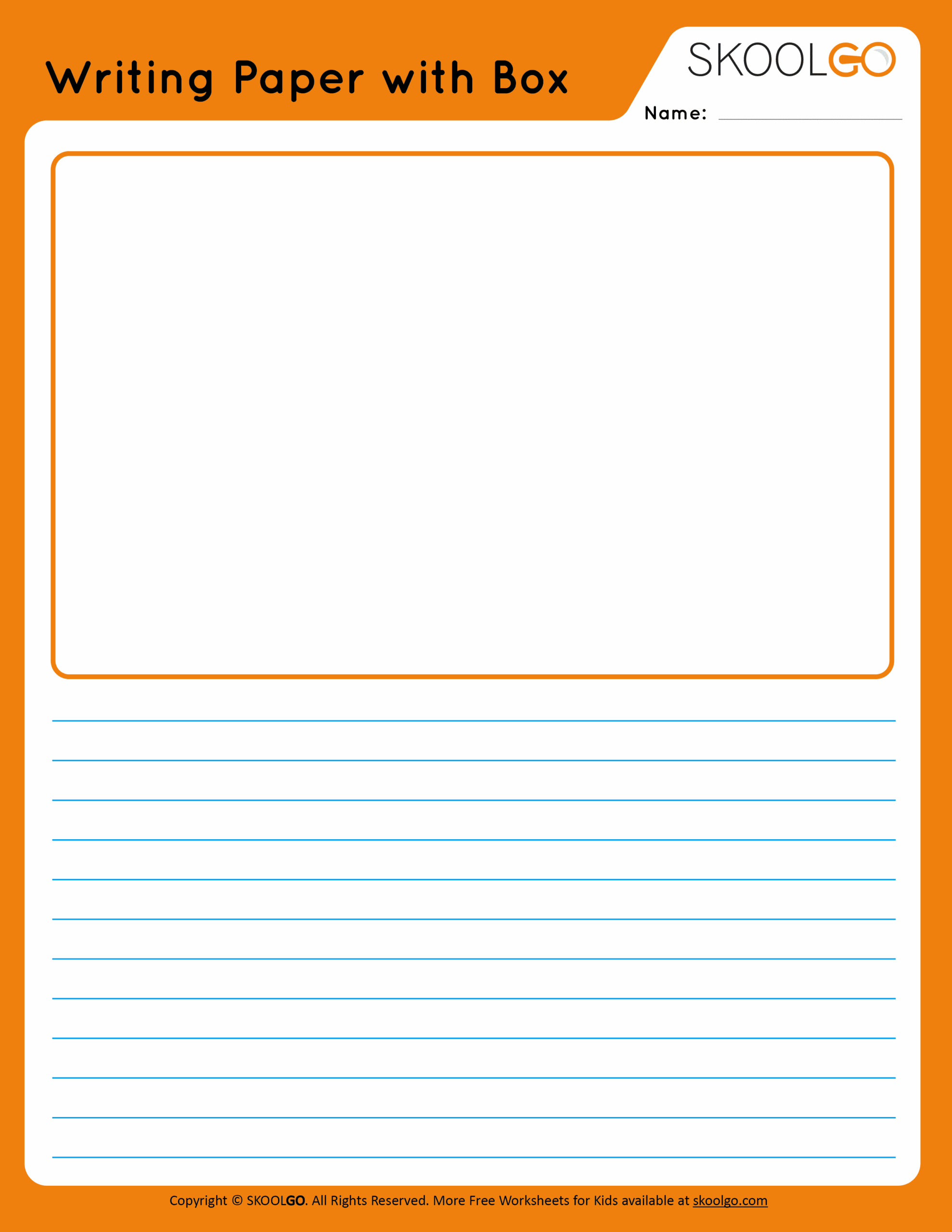 Writing Paper With Picture Box Free Worksheet For Kids