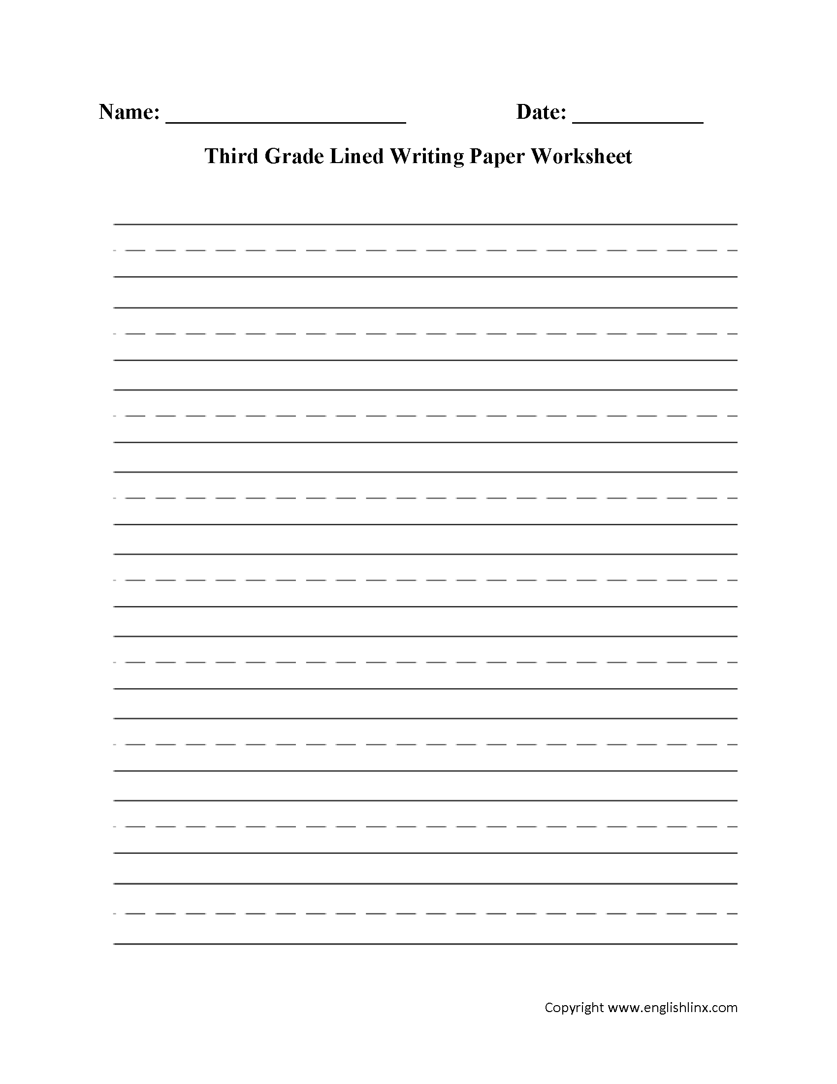 Free Printable 3rd Grade Writing Worksheets